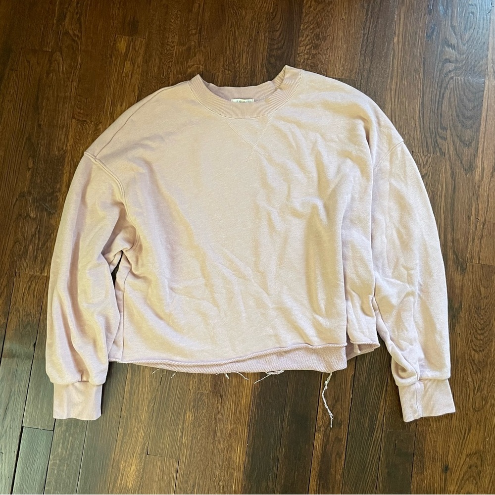 Cropped crew neck sweatshirt